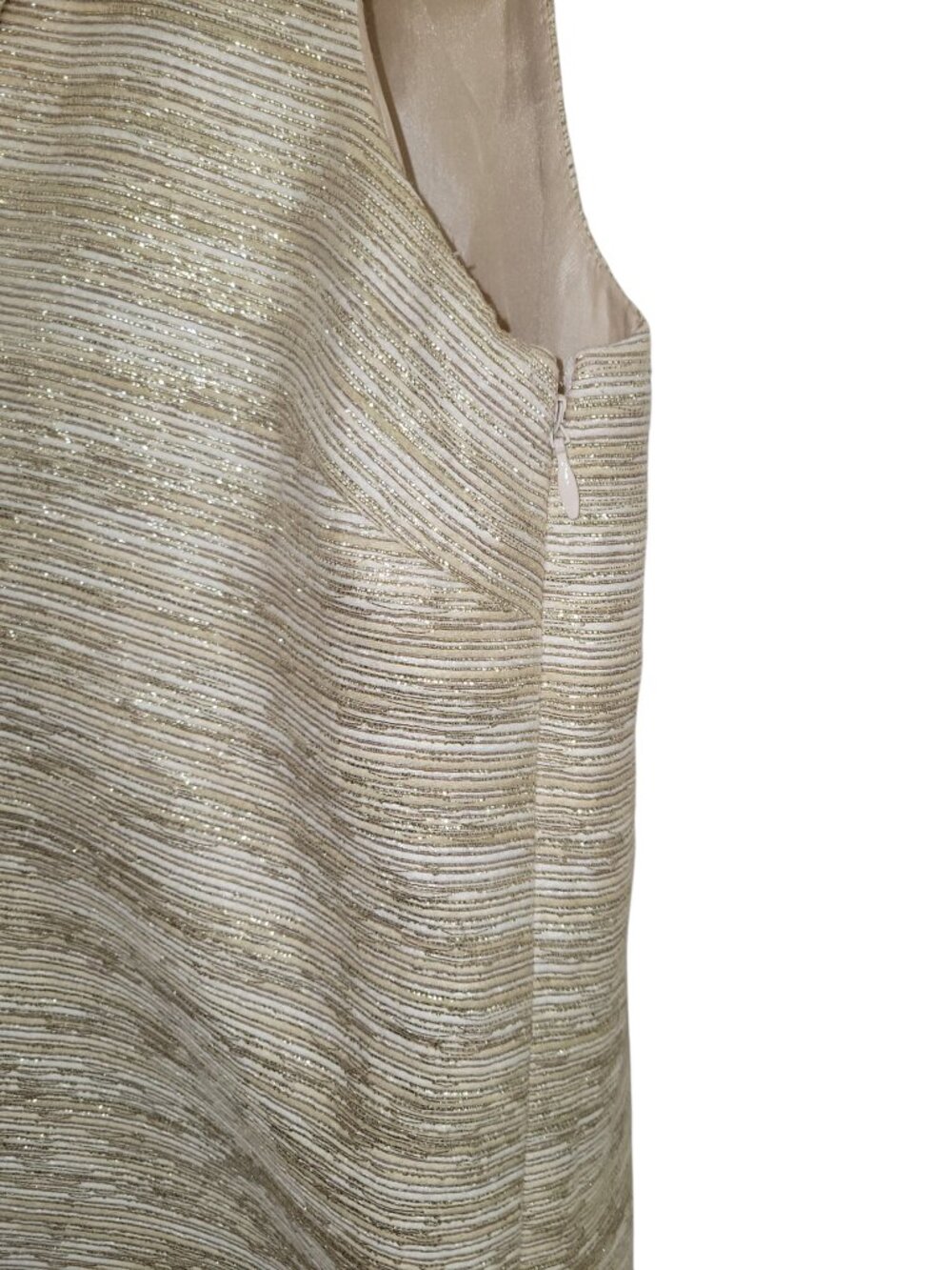 Kate Spade Lucille Gold Metallic Ruffle Shift Dress Women's Size 4/6 - Picture 8 of 13